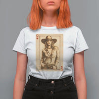 Funny Western Valentine Cowgirl Queen of Hearts Card T Shirt For Women