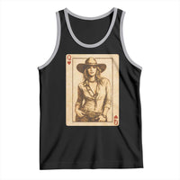Funny Western Valentine Cowgirl Queen of Hearts Card Tank Top