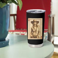 Funny Western Valentine Cowgirl Queen of Hearts Card Tumbler Cup