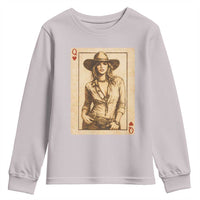 Funny Western Valentine Cowgirl Queen of Hearts Card Youth Sweatshirt