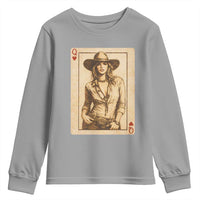 Funny Western Valentine Cowgirl Queen of Hearts Card Youth Sweatshirt