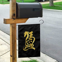 Chinese New Year 2026 Garden Flag Year of The Horse Gold Calligraphy Art