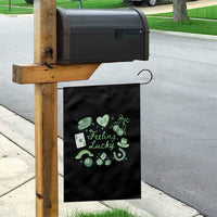 Feeling Lucky St Patricks Day Coquette Shamrock Garden Flag