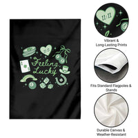 Feeling Lucky St Patricks Day Coquette Shamrock Garden Flag