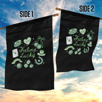 Feeling Lucky St Patricks Day Coquette Shamrock Garden Flag