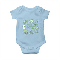 Feeling Lucky St Patricks Day Coquette Shamrock Baby Onesie