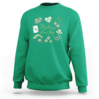 Feeling Lucky St Patricks Day Coquette Shamrock Sweatshirt