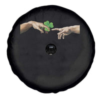 Funny St Patricks Day Shamrock The Creation of Adam Meme Spare Tire Cover