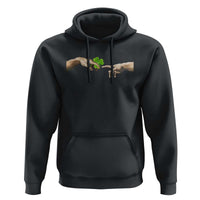Funny St Patricks Day Shamrock The Creation of Adam Meme Hoodie