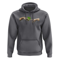 Funny St Patricks Day Shamrock The Creation of Adam Meme Hoodie