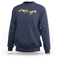 Funny St Patricks Day Shamrock The Creation of Adam Meme Sweatshirt