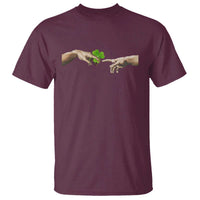 Funny St Patricks Day Shamrock The Creation of Adam Meme T Shirt
