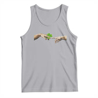 Funny St Patricks Day Shamrock The Creation of Adam Meme Tank Top