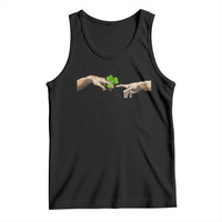 Funny St Patricks Day Shamrock The Creation of Adam Meme Tank Top