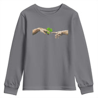 Funny St Patricks Day Shamrock The Creation of Adam Meme Youth Sweatshirt