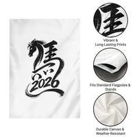 Chinese New Year 2026 Garden Flag Year of The Horse Calligraphy Ink Art