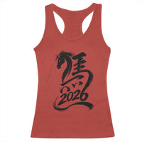 Chinese New Year 2026 Racerback Tank Top Year of The Horse Calligraphy Ink Art