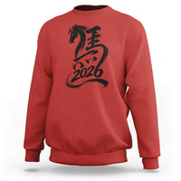 Chinese New Year 2026 Sweatshirt Year of The Horse Calligraphy Ink Art