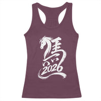 Chinese New Year 2026 Racerback Tank Top Year of The Horse Chinese Calligraphy Art