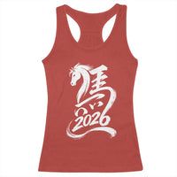 Chinese New Year 2026 Racerback Tank Top Year of The Horse Chinese Calligraphy Art