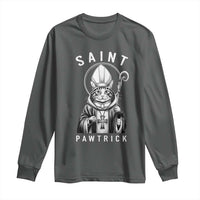 Funny St Patrick's Day Cat Long Sleeve Shirt Saint Pawtrick