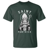Funny St Patrick's Day Cat T Shirt Saint Pawtrick