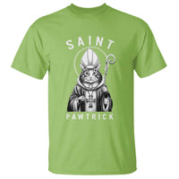 Funny St Patrick's Day Cat T Shirt Saint Pawtrick