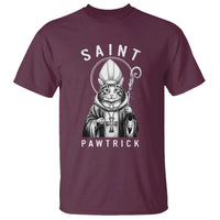 Funny St Patrick's Day Cat T Shirt Saint Pawtrick