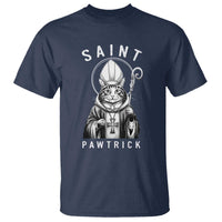 Funny St Patrick's Day Cat T Shirt Saint Pawtrick