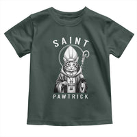 Funny St Patrick's Day Cat Toddler T Shirt Saint Pawtrick