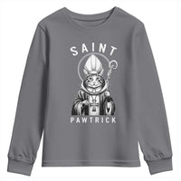 Funny St Patrick's Day Cat Youth Sweatshirt Saint Pawtrick