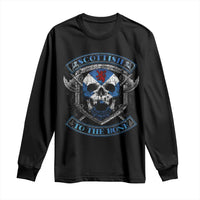 Funny Scottish Viking Long Sleeve Shirt Scottish To The Bone Vintage Scottish Lion Rampant Flag Skull