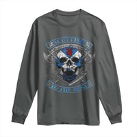 Funny Scottish Viking Long Sleeve Shirt Scottish To The Bone Vintage Scottish Lion Rampant Flag Skull
