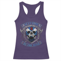 Funny Scottish Viking Racerback Tank Top Scottish To The Bone Vintage Scottish Lion Rampant Flag Skull