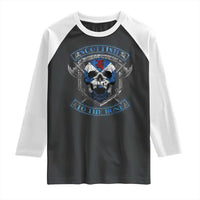 Funny Scottish Viking Raglan Shirt Scottish To The Bone Vintage Scottish Lion Rampant Flag Skull