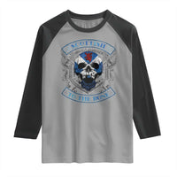 Funny Scottish Viking Raglan Shirt Scottish To The Bone Vintage Scottish Lion Rampant Flag Skull