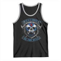 Funny Scottish Viking Tank Top Scottish To The Bone Vintage Scottish Lion Rampant Flag Skull