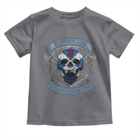 Funny Scottish Viking Toddler T Shirt Scottish To The Bone Vintage Scottish Lion Rampant Flag Skull