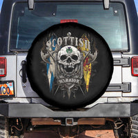 Scottish Warrior Spare Tire Cover Vintage Skull Celtic Cross Scottish Lion Rampant Flag