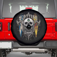 Scottish Warrior Spare Tire Cover Vintage Skull Celtic Cross Scottish Lion Rampant Flag