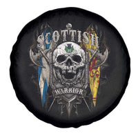 Scottish Warrior Spare Tire Cover Vintage Skull Celtic Cross Scottish Lion Rampant Flag