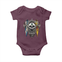 Scottish Warrior Baby Onesie Vintage Skull Celtic Cross Scottish Lion Rampant Flag