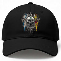 Scottish Warrior Baseball Cap Vintage Skull Celtic Cross Scottish Lion Rampant Flag