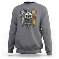 Scottish Warrior Sweatshirt Vintage Skull Celtic Cross Scottish Lion Rampant Flag