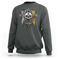 Scottish Warrior Sweatshirt Vintage Skull Celtic Cross Scottish Lion Rampant Flag
