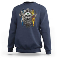 Scottish Warrior Sweatshirt Vintage Skull Celtic Cross Scottish Lion Rampant Flag