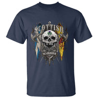 Scottish Warrior T Shirt Vintage Skull Celtic Cross Scottish Lion Rampant Flag