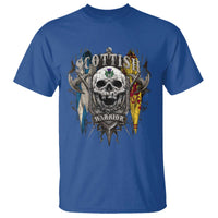 Scottish Warrior T Shirt Vintage Skull Celtic Cross Scottish Lion Rampant Flag