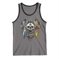 Scottish Warrior Tank Top Vintage Skull Celtic Cross Scottish Lion Rampant Flag