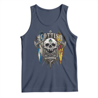Scottish Warrior Tank Top Vintage Skull Celtic Cross Scottish Lion Rampant Flag